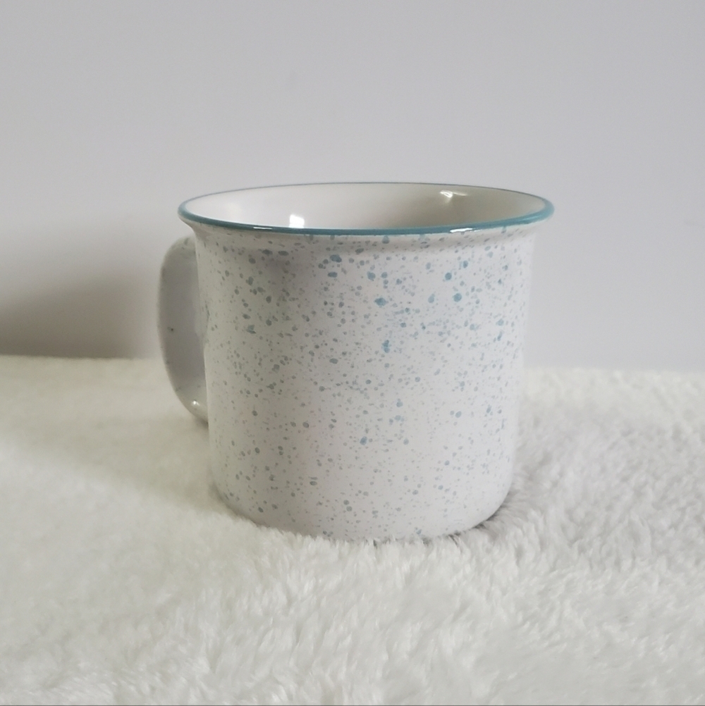 Clay Art Monogrammed I White Light Blue Teal Coffee Cup Mug 13 Oz - Picture 5 of 9